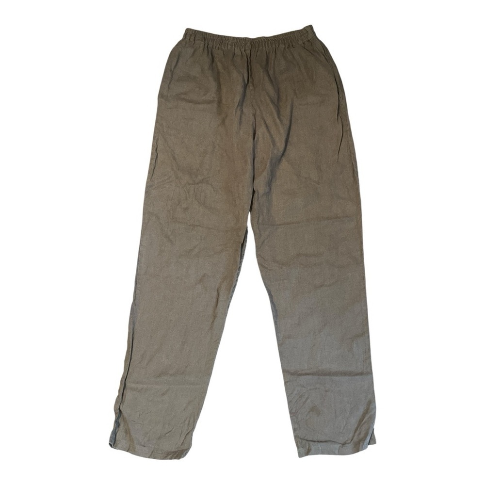 What’s Up Vintage Linen Elastic Waist Straight Leg Pants‎ Size Small XY1